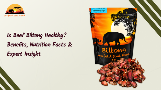 Beef biltong slices showcasing a high-protein South African snack.