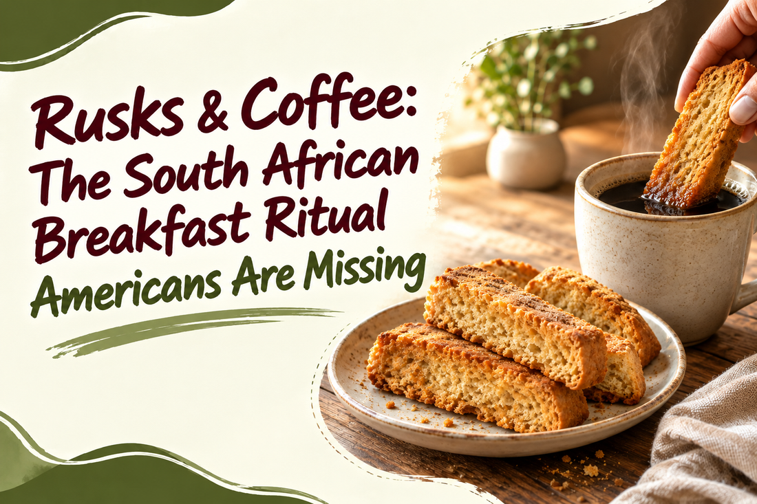 South African rusks served with coffee as a traditional breakfast ritual.