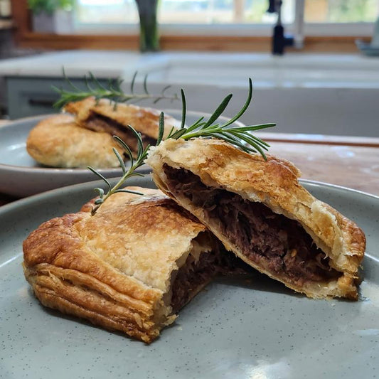 Lamb meat pie on a plate