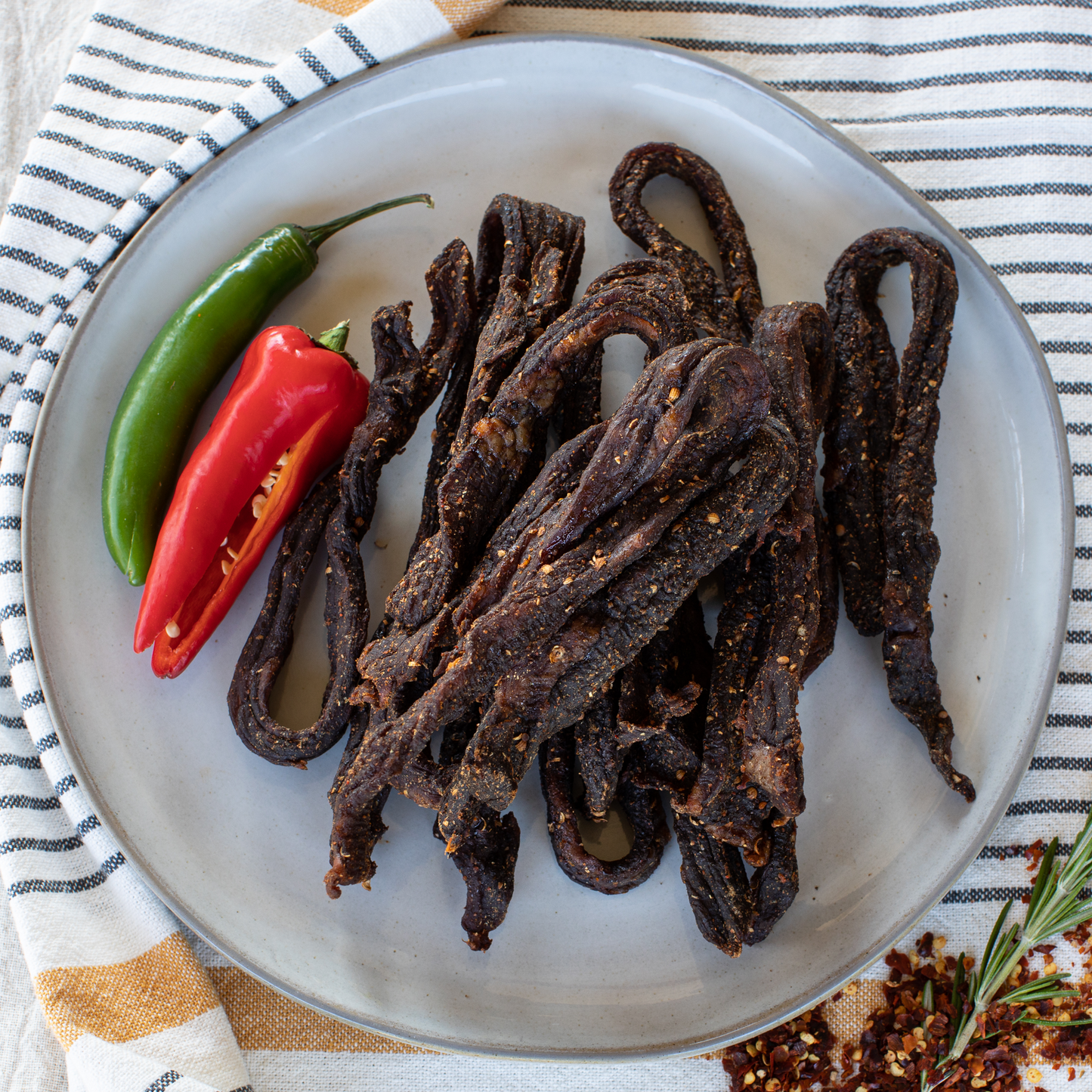 Beef Chili Bites (Dry and Spicy Biltong Sticks)
