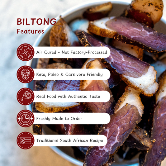 Beef Biltong Slab or Sliced (South African Style Jerky)